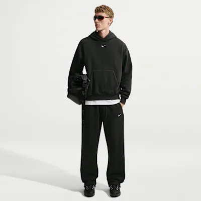 Nike Solo Fleece Men's Bungee Trousers - Total Black/Sail