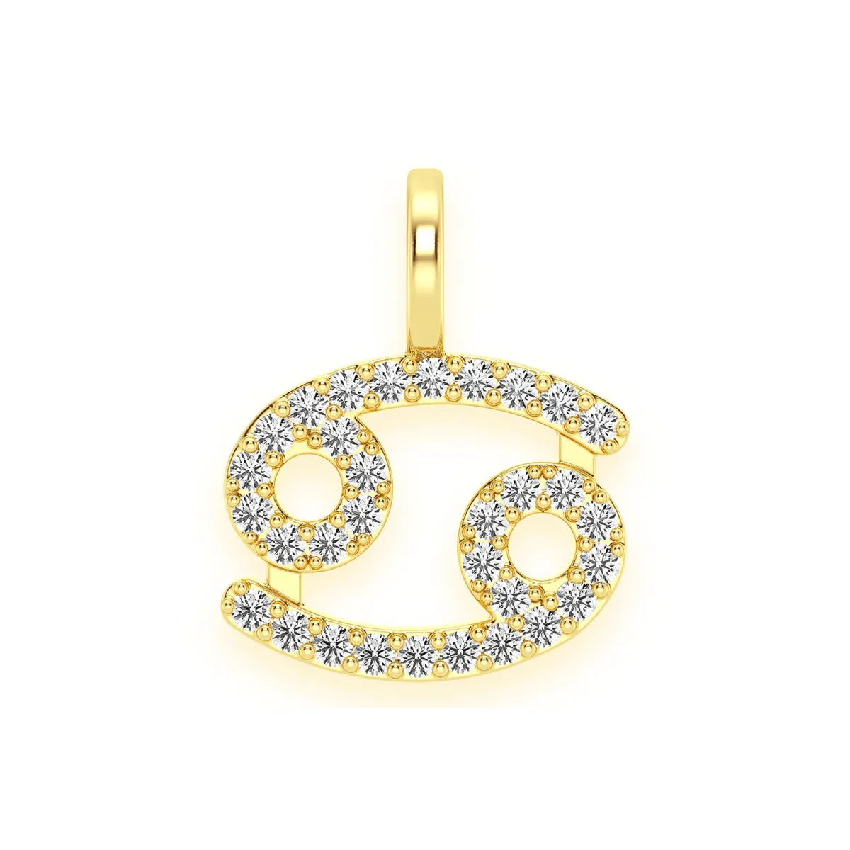 For Him Astrology Zodiac Diamond Pendant in Cancer / Yellow Gold / Natural Diamond – Pendant