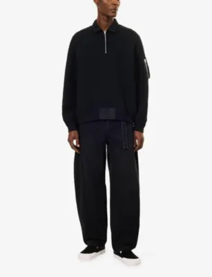 SACAI Belted Barrel-Leg Denim Jeans detail 2