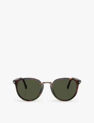 PERSOL PO3210S Oval-Frame Tortoiseshell Acetate Sunglasses