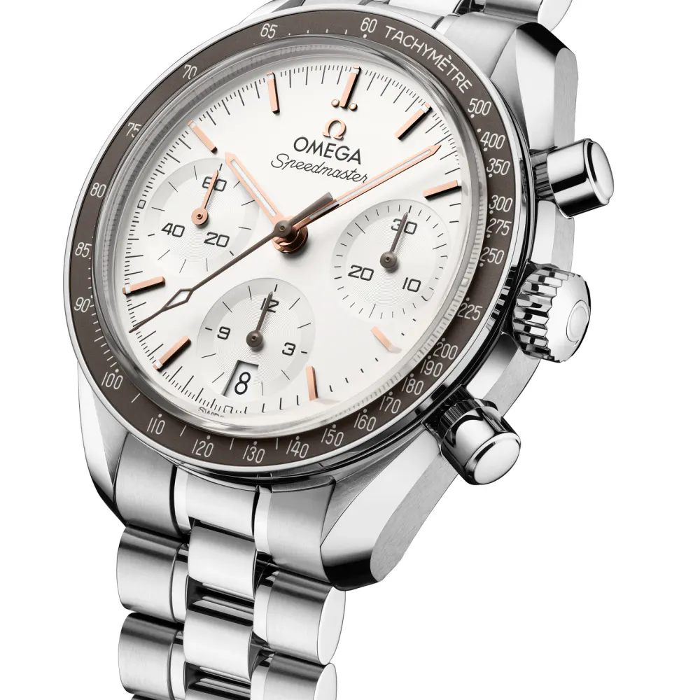 Omega Speedmaster 38mm Silver Dial Warm Grey Bezel Watch in Silver, additional product view 2
