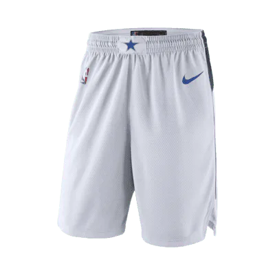 Nike Dallas Mavericks Men's Nike NBA Swingman Shorts - White/College Navy/Game Royal/Game Royal