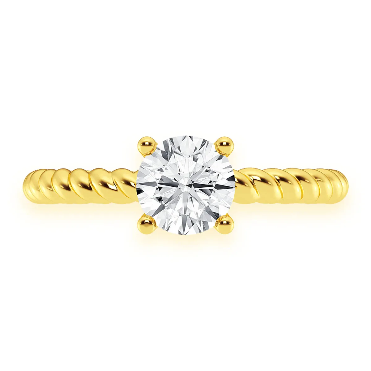 For Him Classic Twist Band Solitaire Diamond Ring in Rose Gold / 0.75ctw Round Diamond (K/SI2) / Natural Diamond – Ring