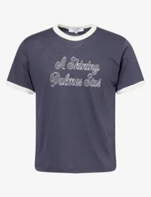 PALMES Slogan-Embroidered Cotton-Blend T-Shirt