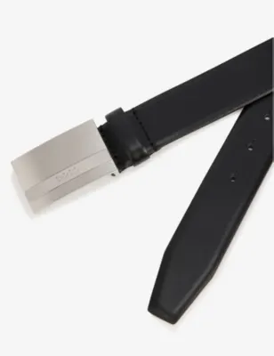 BOSS Logo-engraved leather belt - 36 detail 2