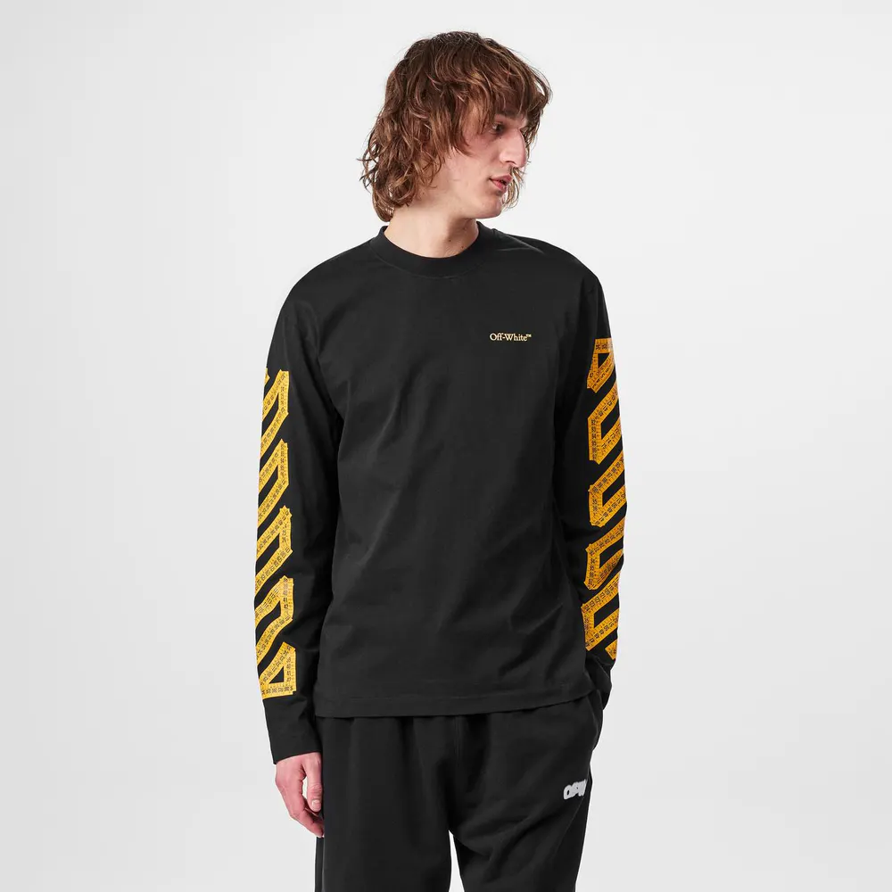 Off White Men's Tape Cotton Long Sleeve T-Shirt detail 3