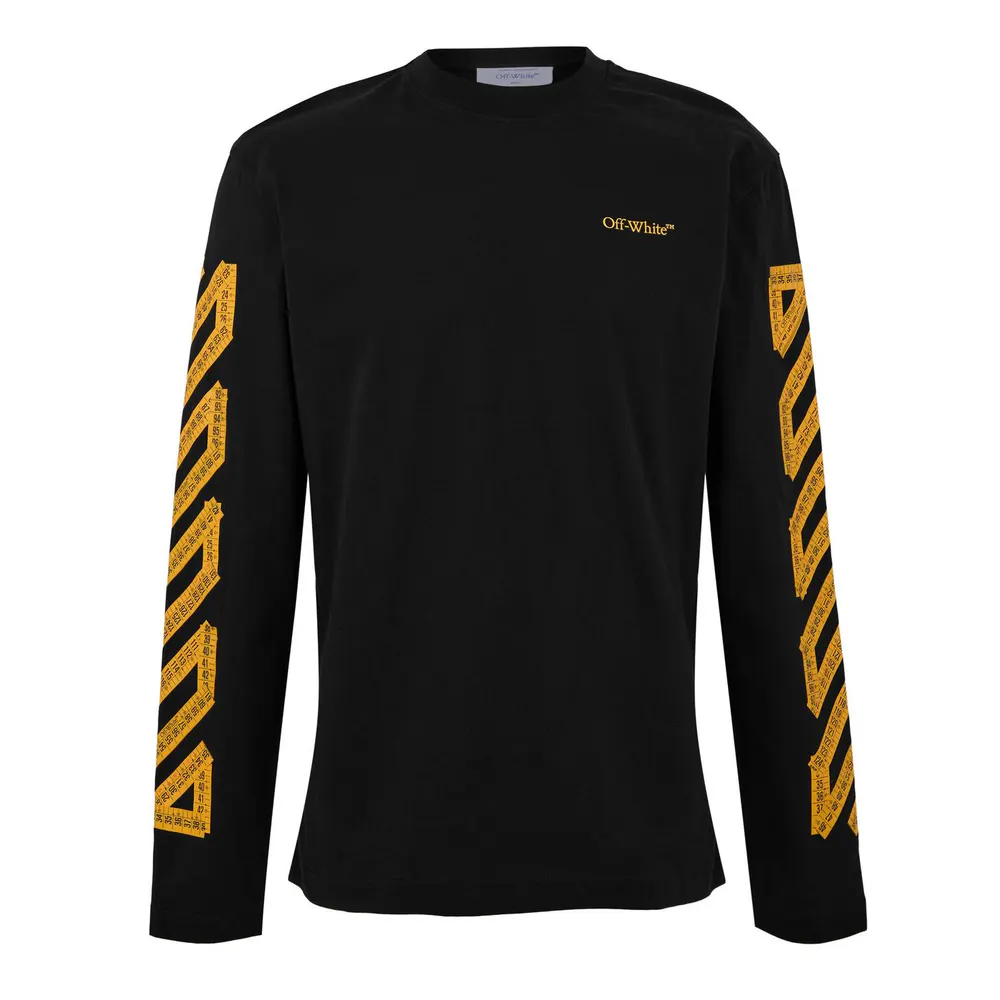 Off White Men's Tape Cotton Long Sleeve T-Shirt