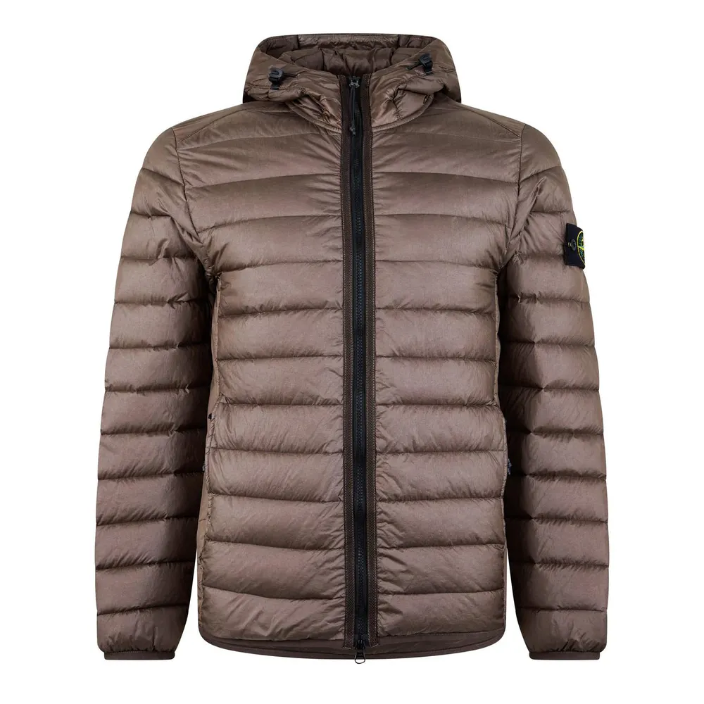 Stone Island Men's Compass Badge Duck Down Windproof Short Puffer Jacket