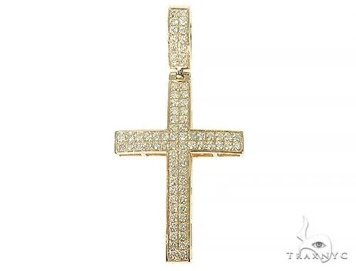 ANNA - CONSCIOUS DIAMONDS 14K Gold Diamond Cross Pendant 66176 in Yellow Gold – Pendant