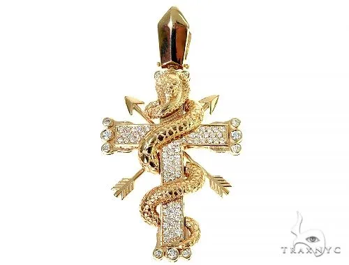 RINA - For Him CUSTOM Cobra Cross Diamond Pendant 66340 in Rose Gold – Pendant