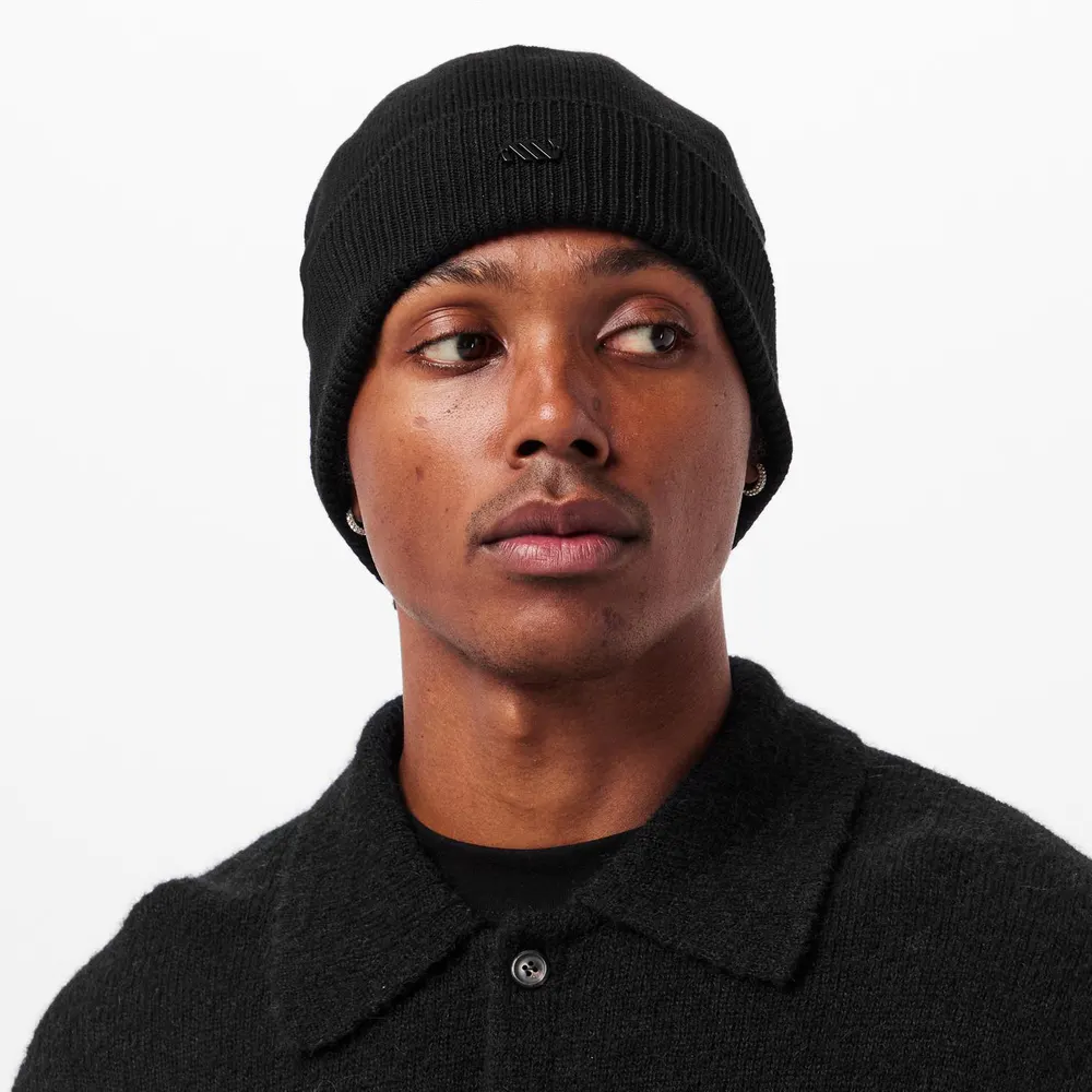 Massimo Osti Studio Men's Beanie in Black 999, additional product view 3