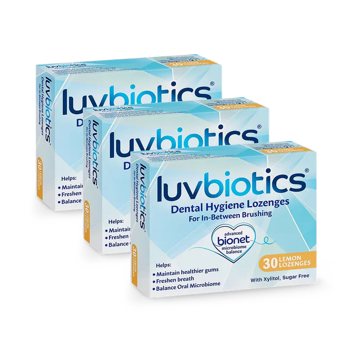 Luvbiotics Probiotic Dental Lemon Lozenges - 3 pack