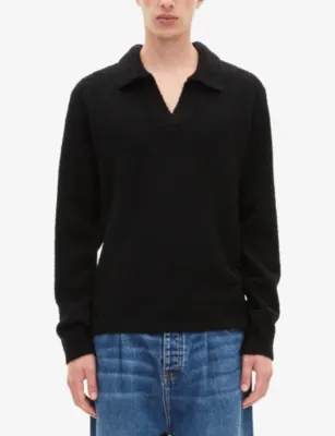 THE KOOPLES Open-Collar Long-Sleeve Wool Jumper detail 3