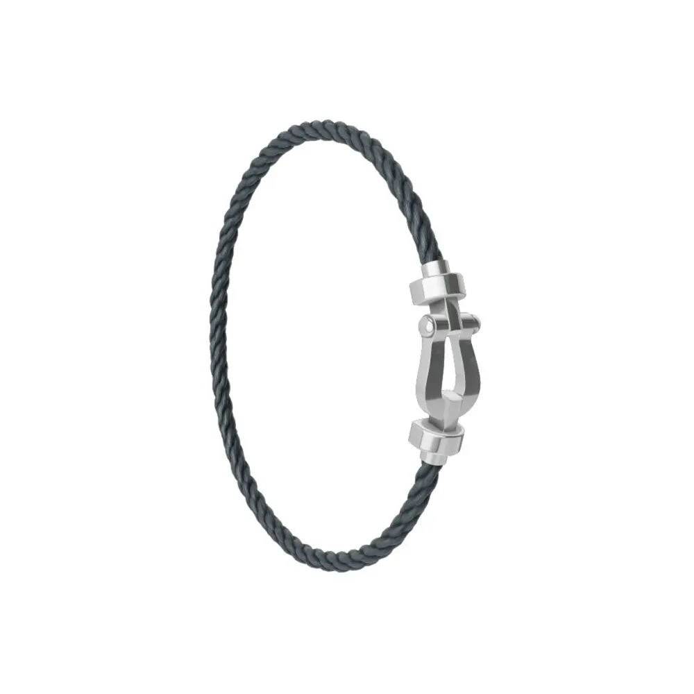 FRED Force 10 18ct White Gold Buckle & Storm Grey Cable Medium Model - Size 16 detail 3