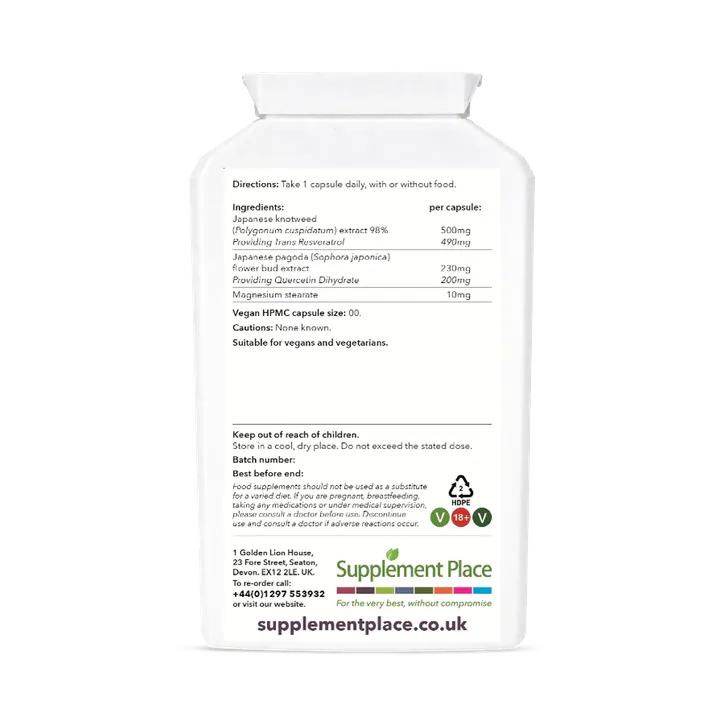 Supplement Place Trans Resveratrol + Quercetin 690mg | 120 Capsules, additional product view 2