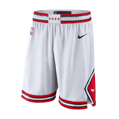 Nike Chicago Bulls Association Edition Men's Nike NBA Swingman Shorts - White/University Red/Black
