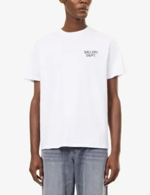 GALLERY DEPT Glitter-Logo Relaxed-Fit Cotton T-Shirt detail 3