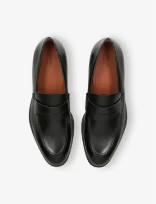 ERMENEGILDO ZEGNA L'Asola Leather Penny Loafers - EUR 43 / 9 UK MEN in BLACK, additional product view 2