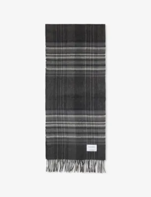 THE INOUE BROTHERS Check Brushed Alpaca Scarf - BEIGE CHECK detail 3