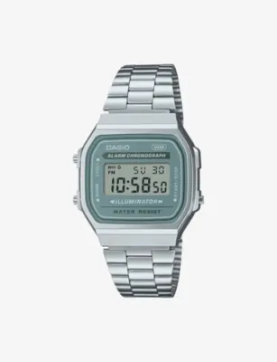 CASIO A168WA-3AYES Vintage Stainless-Steel and Resin Quartz Watch detail 2