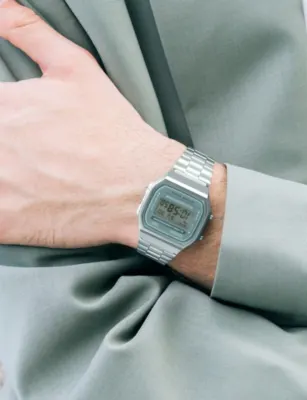 CASIO A168WA-3AYES Vintage Stainless-Steel and Resin Quartz Watch detail 3