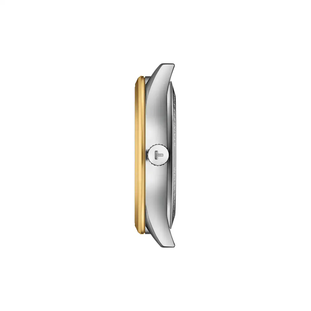 Tissot Classic Dream 40mm Silver & Yellow Gold Mens Watch detail 2
