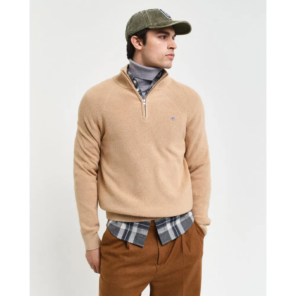 Gant Cotton Wool Rib Half Zip Fleece detail 2