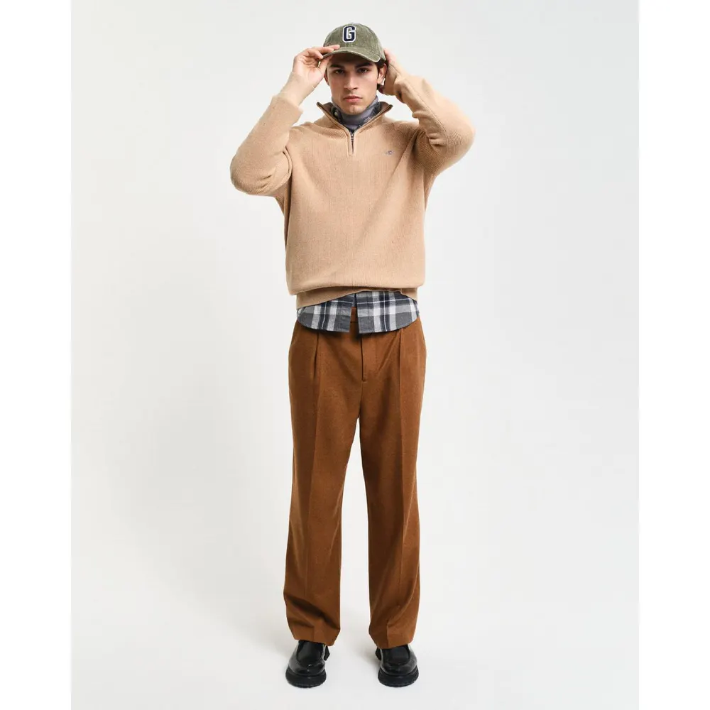 Gant Cotton Wool Rib Half Zip Fleece detail 3