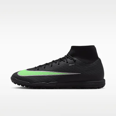 Nike Mercurial Superfly 11 Academy Turf High-Top Football Shoes - Black/Black/Illusion Green