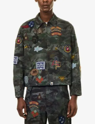 A BATHING APE Hybrid Camo Multi Badge Cotton Jacket detail 3