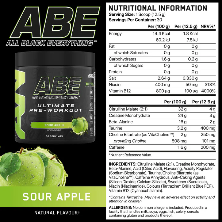 Applied Nutrition ABE Ultimate Pre-Workout Sour Apple 375g detail 2