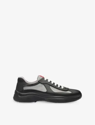 PRADA America’s Cup Original leather and mesh trainers - GOLD/SILVER - EUR 44 / 10 UK MEN