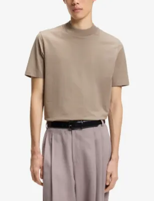 HUGO Short-Sleeved Crewneck Cotton-Jersey T-Shirt detail 3