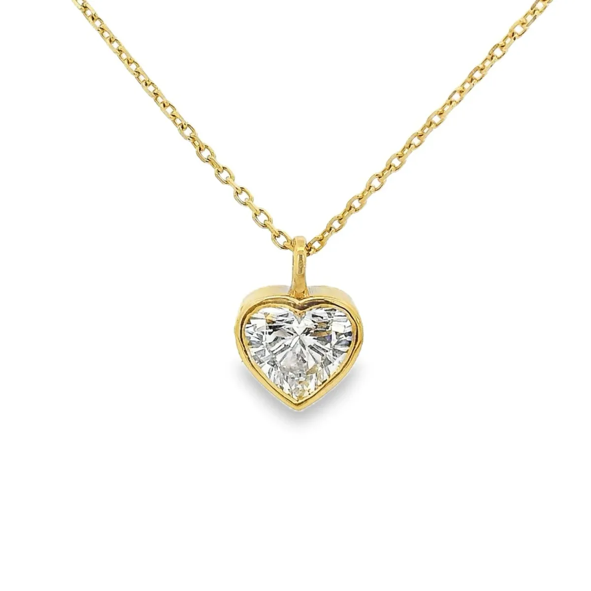 RINA - For Him CUSTOM CVD Heart Diamond Bezel Pendant 71018 in Rose – Pendant