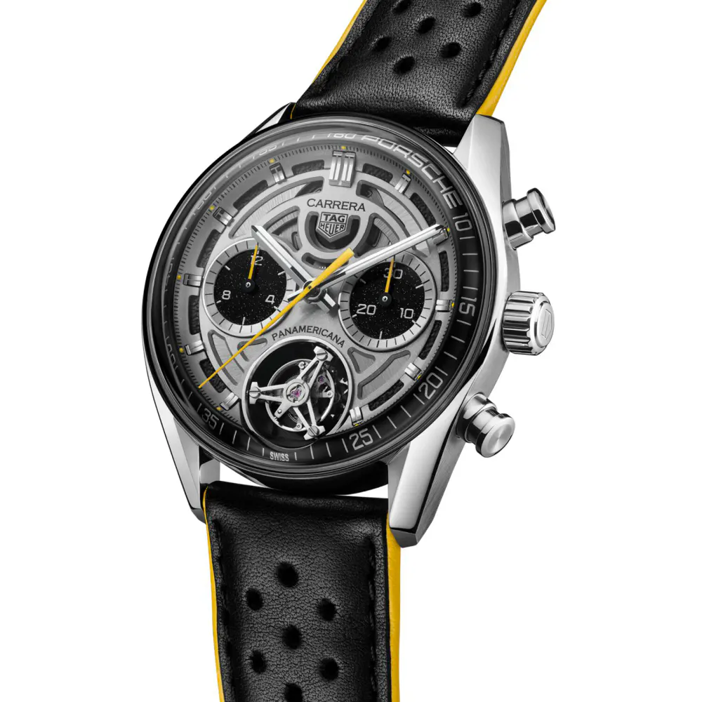 TAG Heuer Carrera Chronograph Tourbillon X Porsche Panamericana Skeleton Limited Edition 42mm Mens Watch detail 2