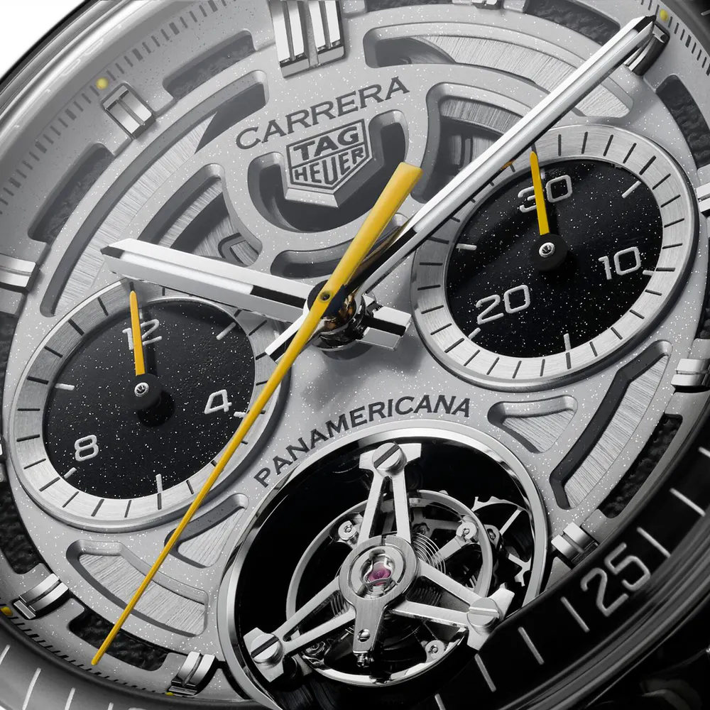 TAG Heuer Carrera Chronograph Tourbillon X Porsche Panamericana Skeleton Limited Edition 42mm Mens Watch detail 3