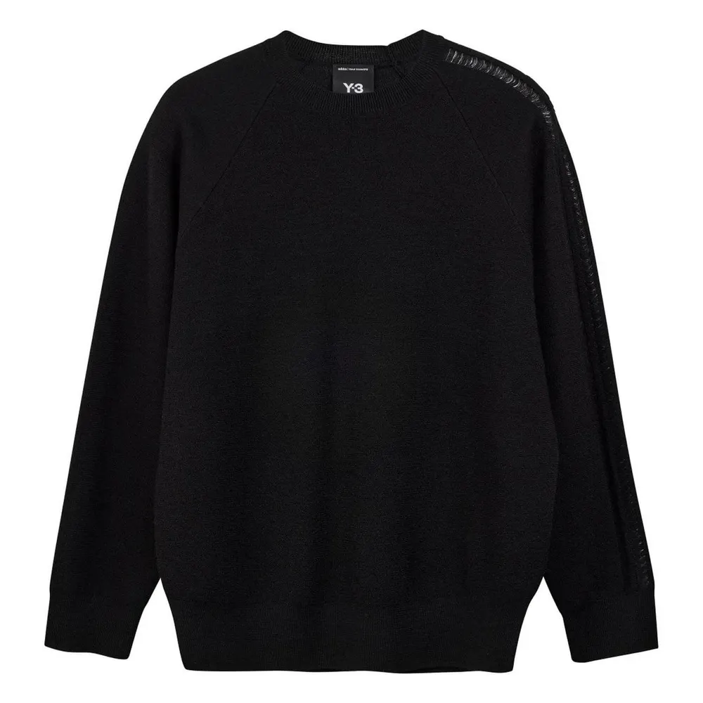 Y3 Logo Knit Crewneck Sweater in Black – Clothing