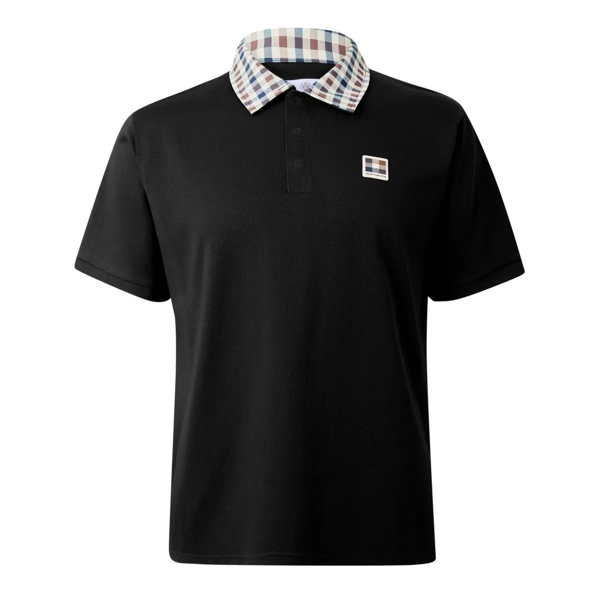 Aquascutum AquAct Check Collr P Sn64