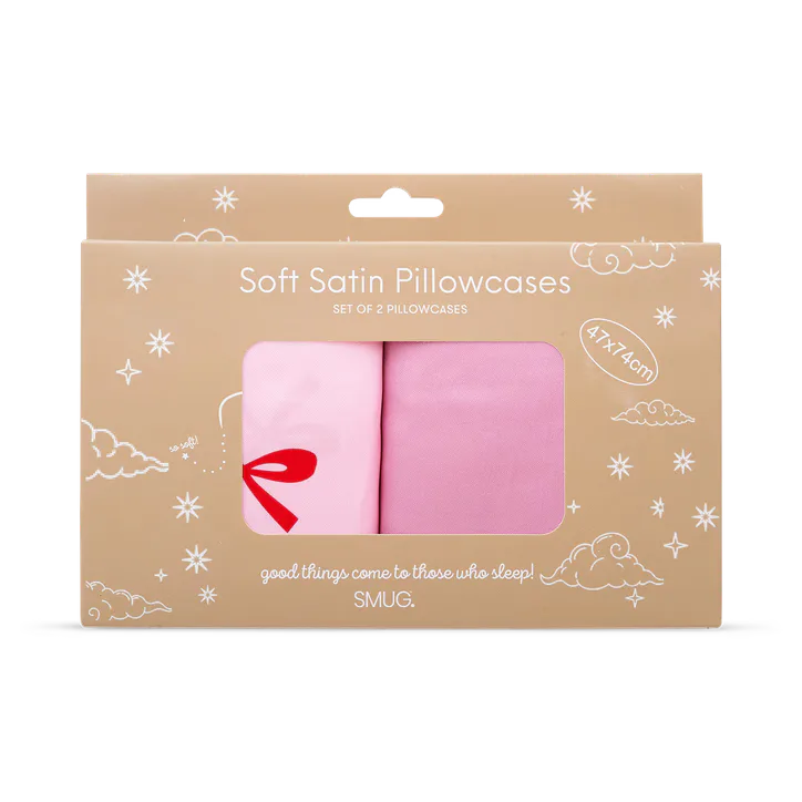 Smug Soft Satin Pillowcase Set - Red Bows, additional product view 2