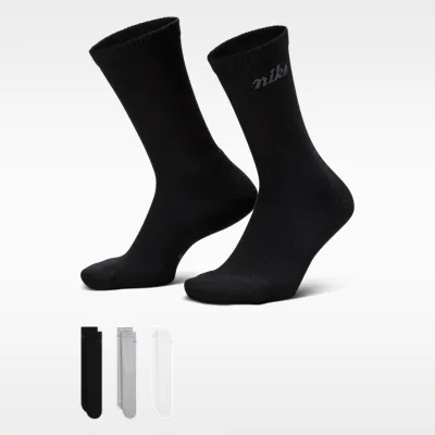 Nike Everyday Elevated Crew Socks (3 Pairs) - Multi-Colour in Multi-Colour – Nike men's and unisex