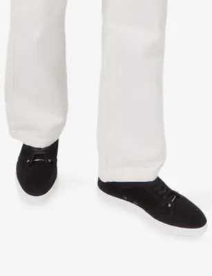 CHRISTIAN LOUBOUTIN Chambelisneak Flat Suede Trainers - EUR 43.5 / 9.5 UK MEN in BLACK, additional product view 2