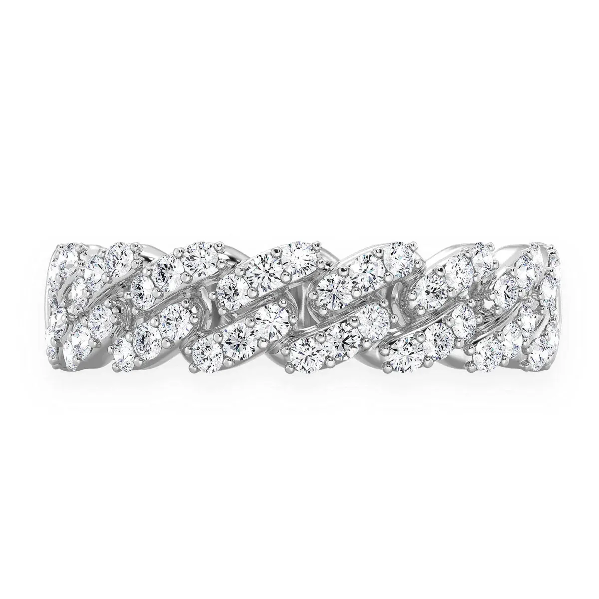 For Him Iced Out Cuban Ring in 7.5mm | 0.55ctw / White Gold / Natural Diamond – Ring