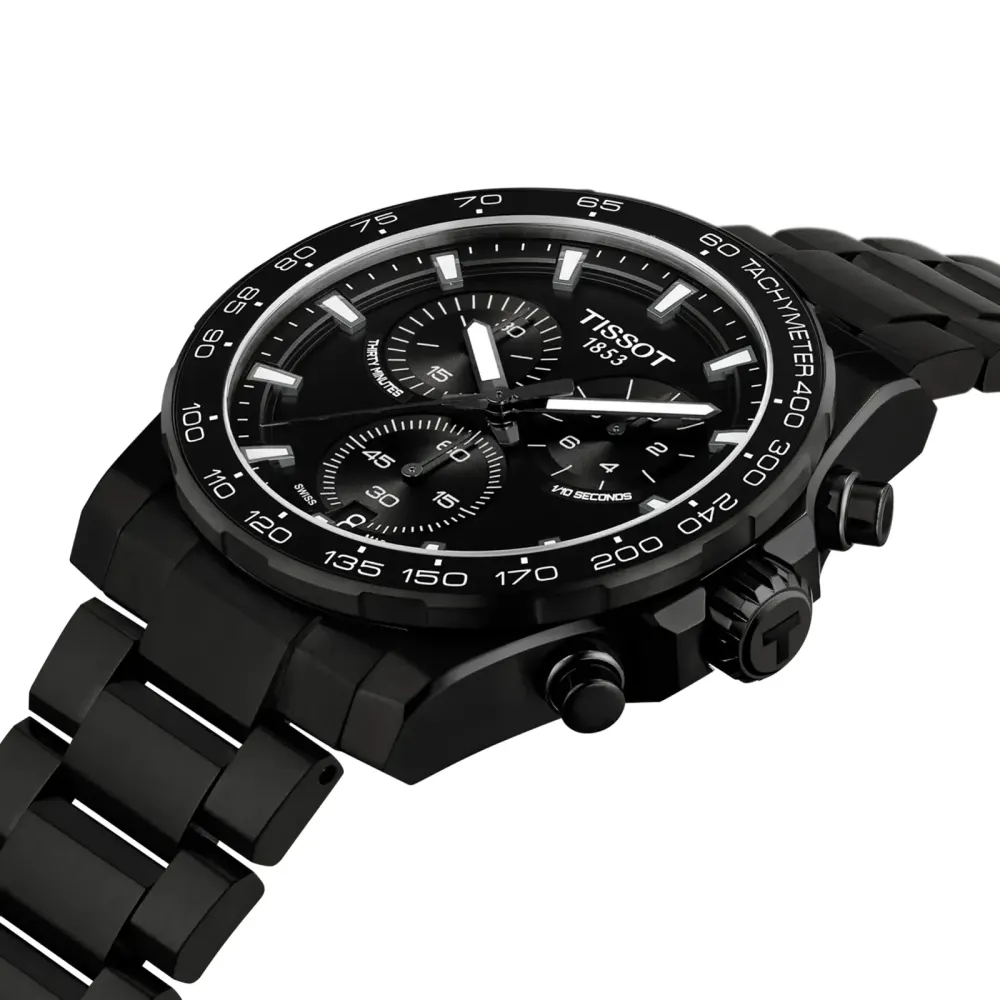 Tissot Supersport Chrono 42mm Mens Watch Black PVD in Black, additional product view 3