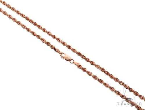 JALGAS - MELANO CREATION 14K Rose Gold Solid Rope Chain 3mm 66230 in 22 Inches – Chain