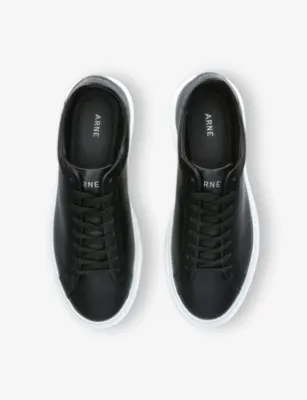 ARNE Essential Leather Low-Top Trainers - EUR 44 / 10 UK MEN in BLACK, additional product view 2