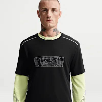 Nike Miler Men's Dri-FIT UV Protection Winterized Running Top - Black