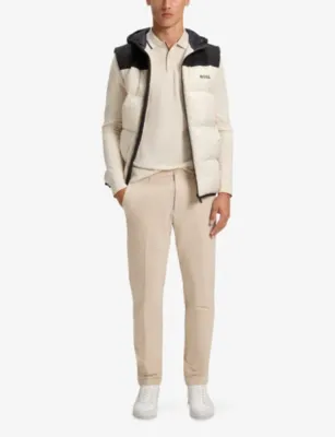 BOSS Brand-Embroidered Long-Sleeved Cotton-Piqué Polo Shirt detail 2