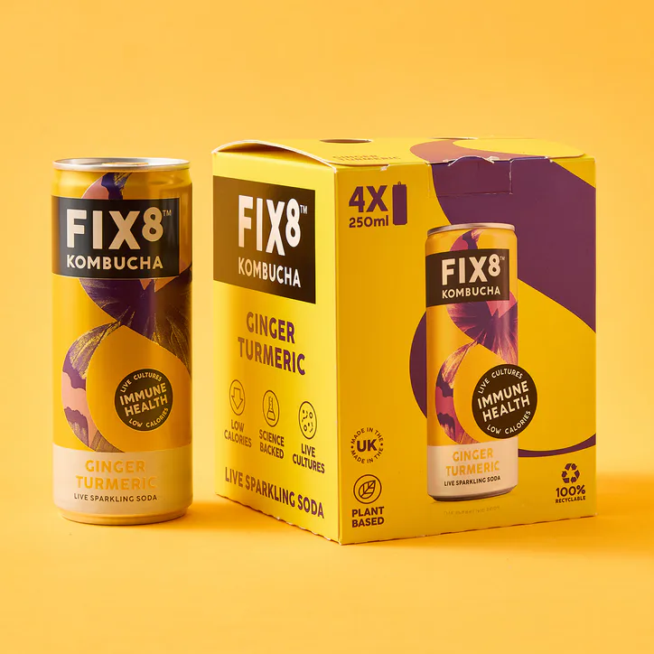 Fix8 Kombucha Turmeric & Ginger 4 x 250 ml, additional product view 2