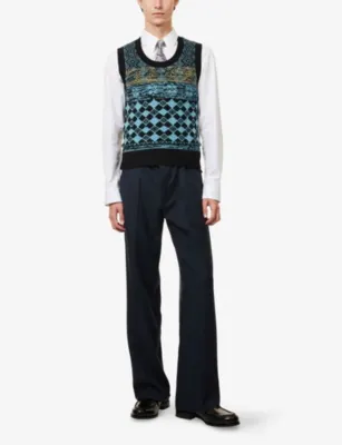 DRIES VAN NOTEN Preston Straight-Leg Wool Trousers detail 2