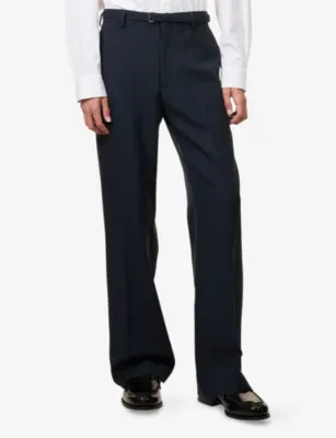 DRIES VAN NOTEN Preston Straight-Leg Wool Trousers detail 3